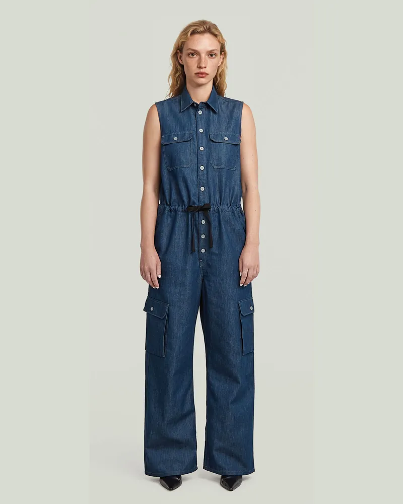 G-STAR RAW Soft Utility Jumpsuit - Dunkelblau - Damen Dunkelblau