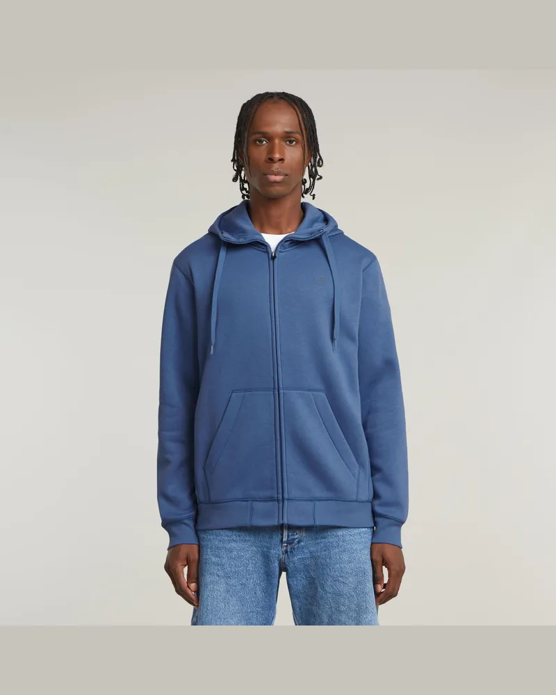 G-STAR RAW Premium Core Hooded Zip Sweatshirt - Mittelblau - Herren Mittelblau