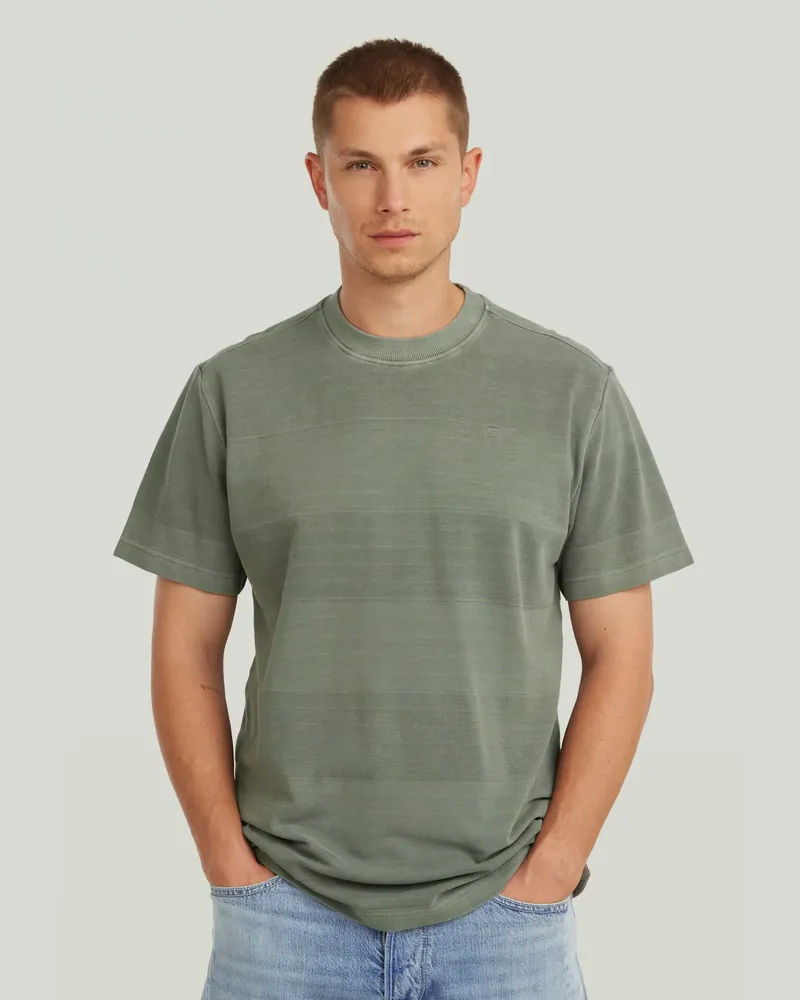G-STAR RAW Washed Jacquard T-Shirt - Grün - Herren Grün