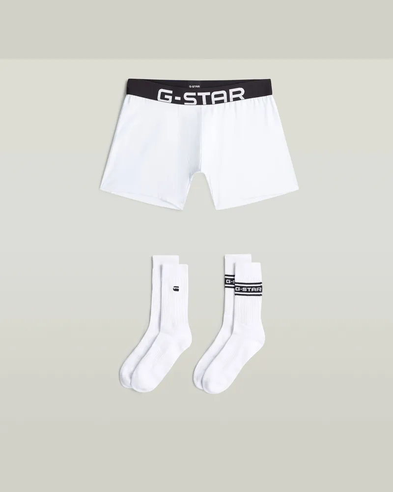 G-STAR RAW Boxer & Sock Set 44-47 - Weiß - Herren Weiß