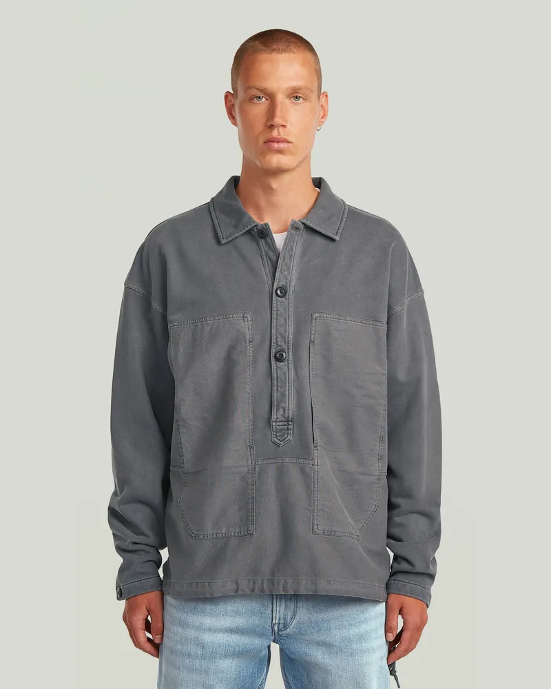 G-STAR RAW Washed Fabric Mix Loose Sweatshirt - Grau - Herren Grau