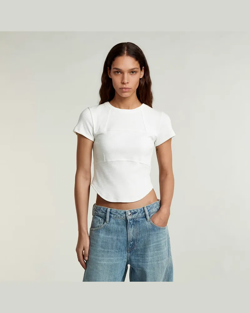 G-STAR RAW Corset Slim T-Shirt - Weiß - Damen Weiß