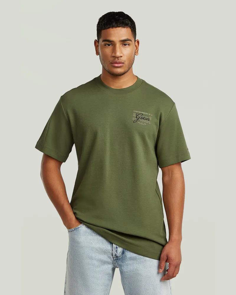 G-STAR RAW Script Graphic T-Shirt - Grün - Herren Grün