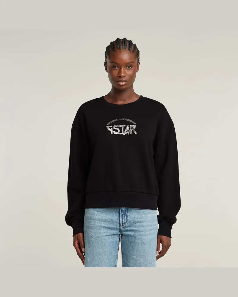 G-STAR RAW Logo Loose Sweatshirt - Schwarz - Damen Schwarz