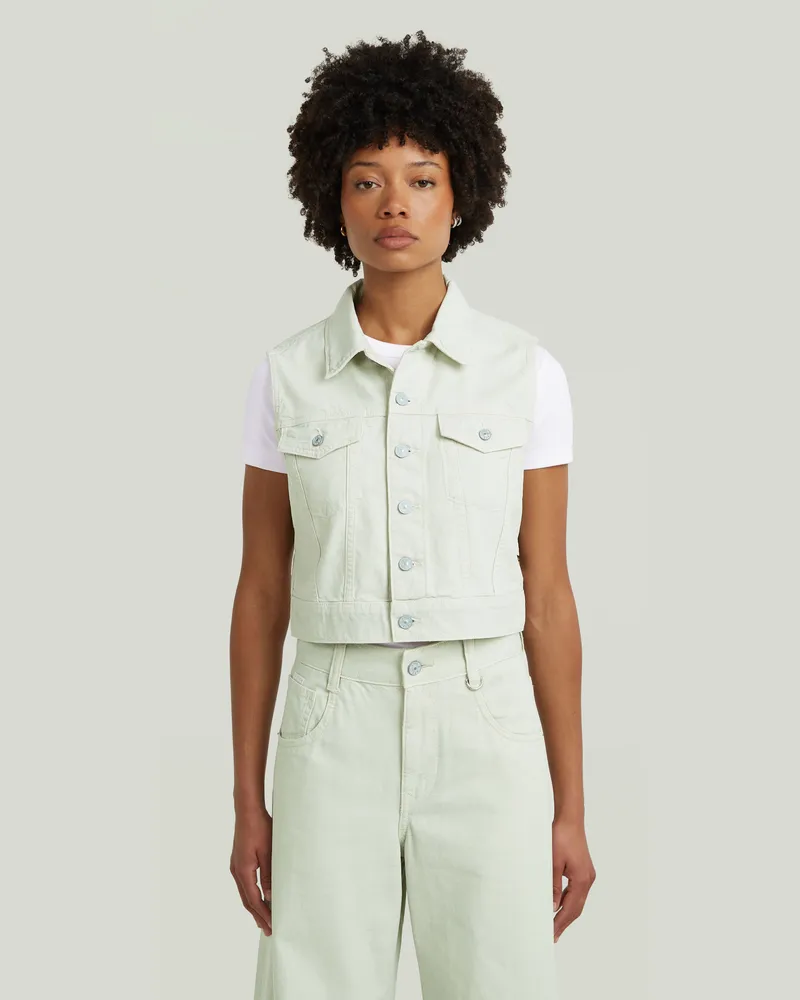 G-STAR RAW Shrunken Weste - Grün - Damen Grün