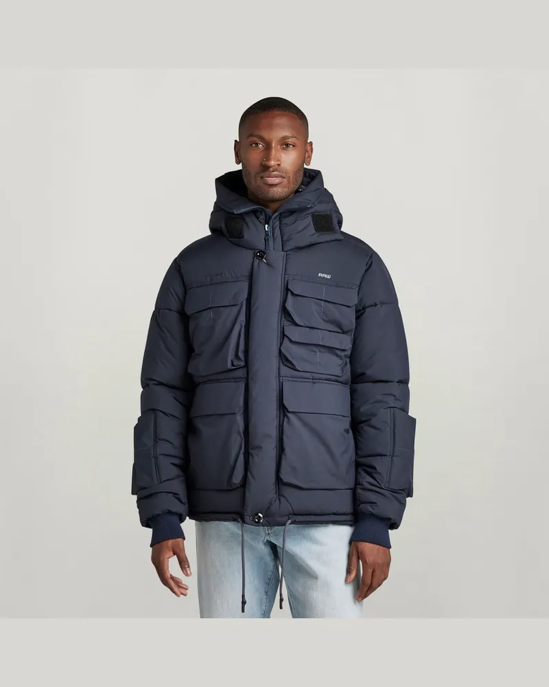 G-STAR RAW Field Hooded Puffer Jacke - Dunkelblau - Herren Dunkelblau