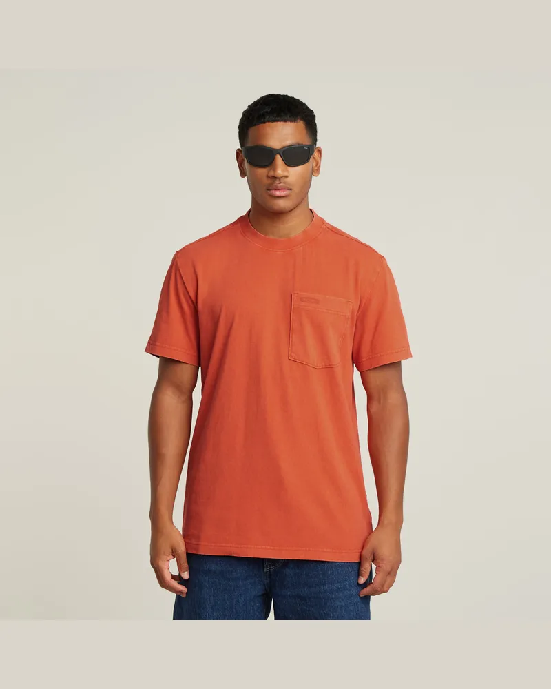 G-STAR RAW Washed Pocket T-Shirt - Rot - Herren Rot
