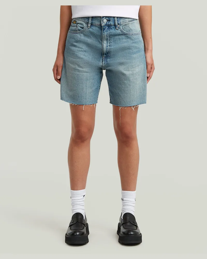 G-STAR RAW High Bermuda Shorts - Mittelblau - Damen Mittelblau