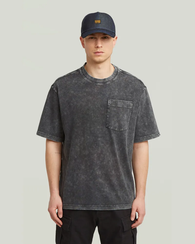 G-STAR RAW Washed Pocket T-Shirt - Schwarz - Herren Schwarz