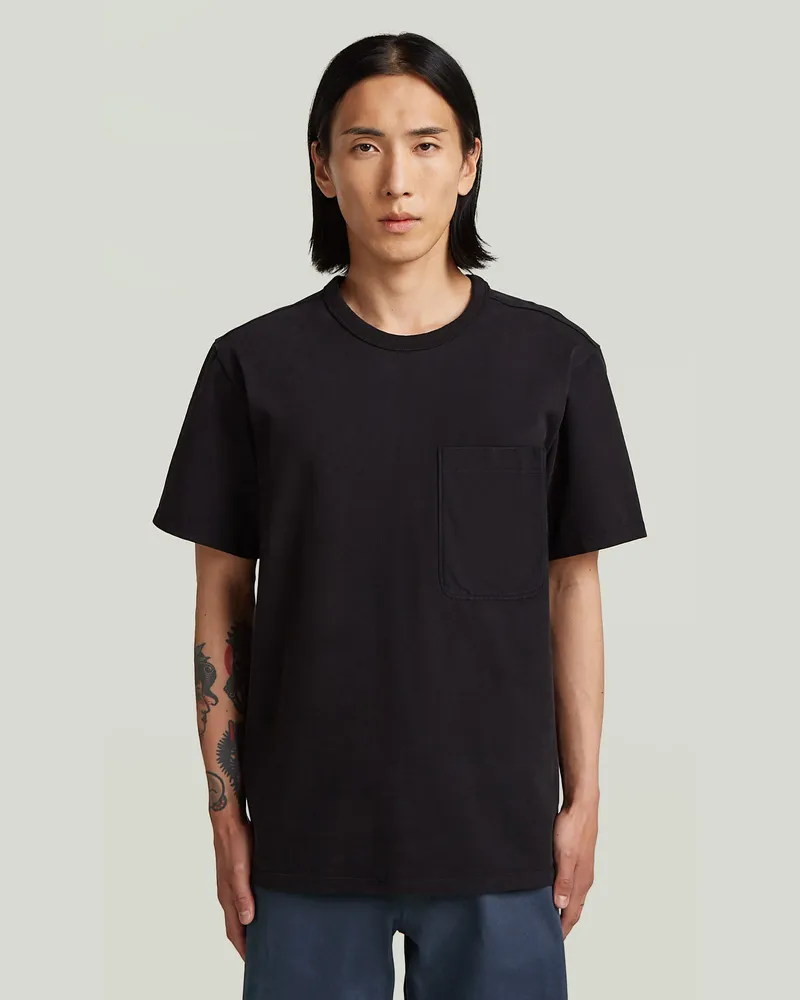 G-STAR RAW MN Nuag Regular T-Shirt - Schwarz - Herren Schwarz