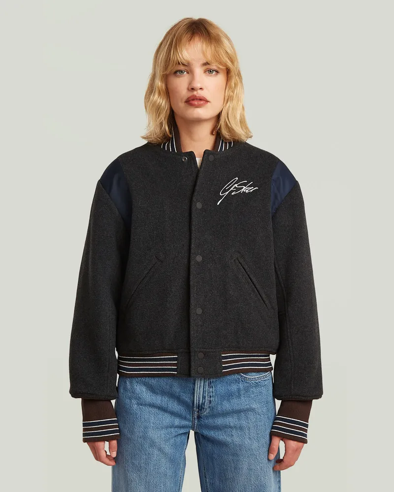 G-STAR RAW Cropped Bomber Jacket - Grau - Damen Grau