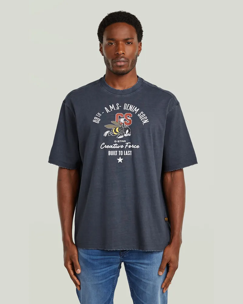 G-STAR RAW Angry Bee Loose T-Shirt - Dunkelblau - Herren Dunkelblau