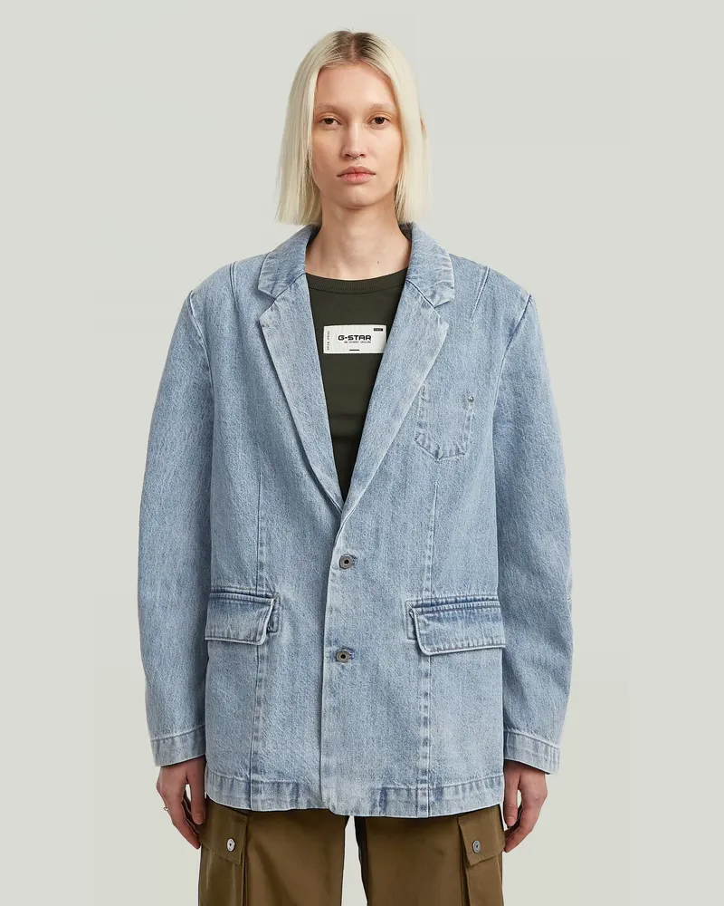 G-STAR RAW Oversized Blazer - Hellblau - Damen Hellblau