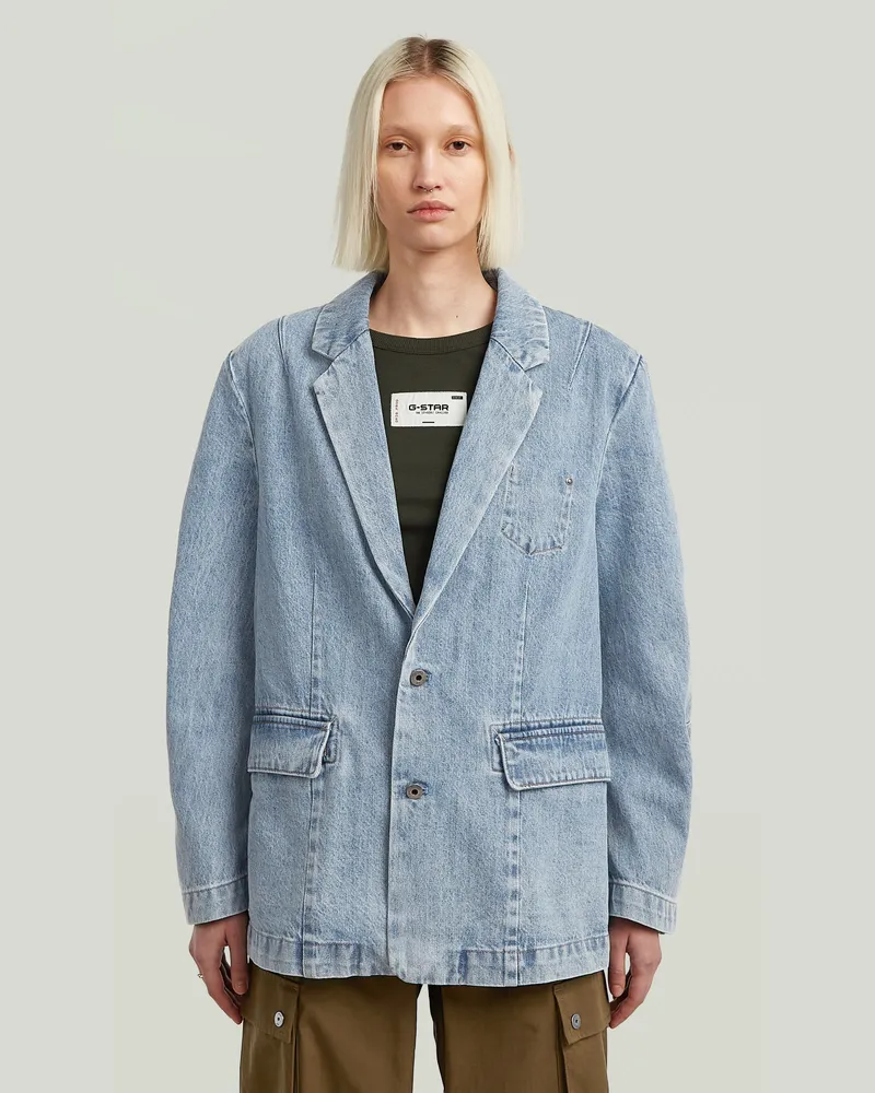 G-STAR RAW Oversized Blazer - Hellblau - Damen Hellblau