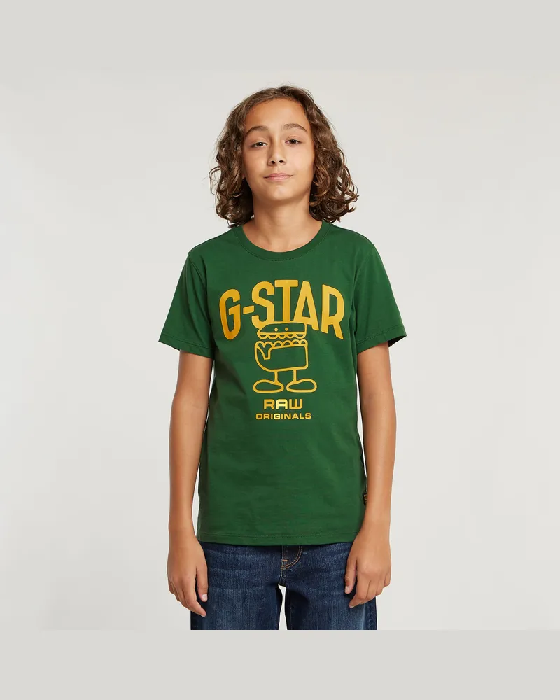 G-STAR RAW Jungen T-Shirt Comic - Grün - jungen Grün