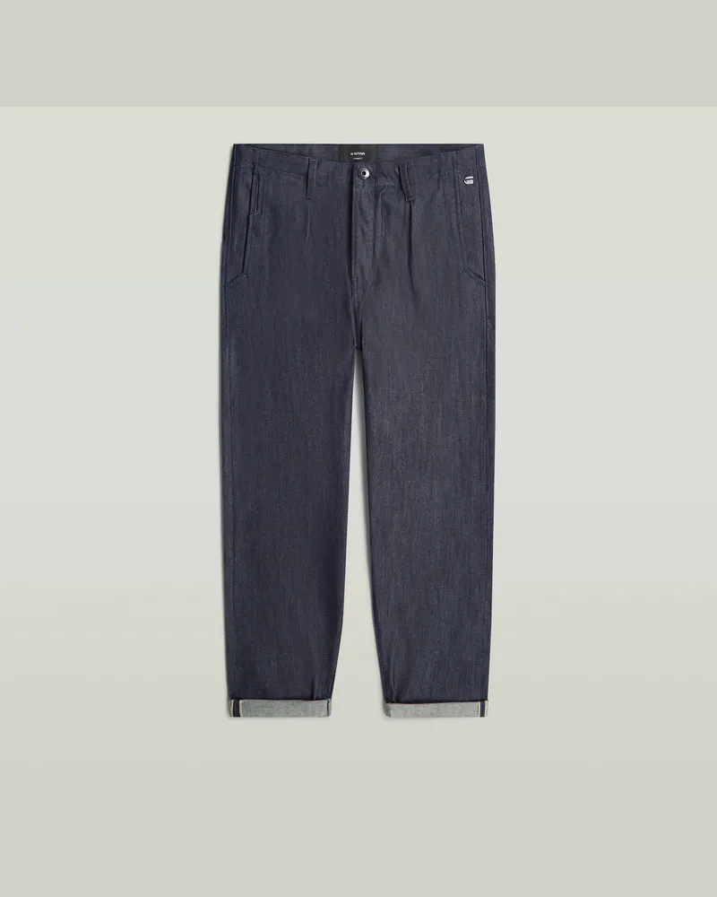 G-STAR RAW Ignaz Correct Pleated Chino Relaxed Selvedge - Dunkelblau - Herren Dunkelblau
