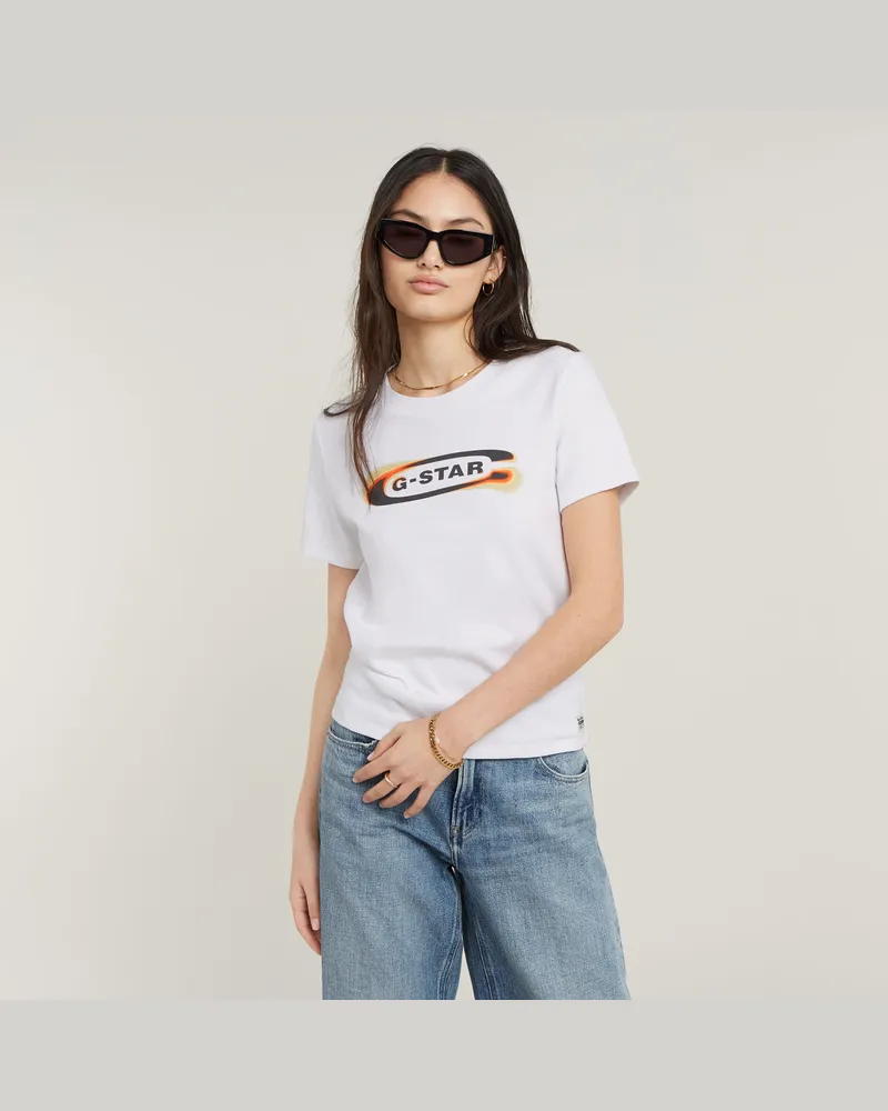 G-STAR RAW Old Skool Logo Top - Weiß - Damen Weiß