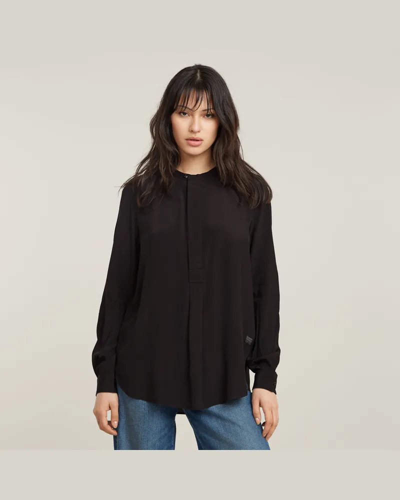 G-STAR RAW Half Placket Top - Schwarz - Damen Schwarz