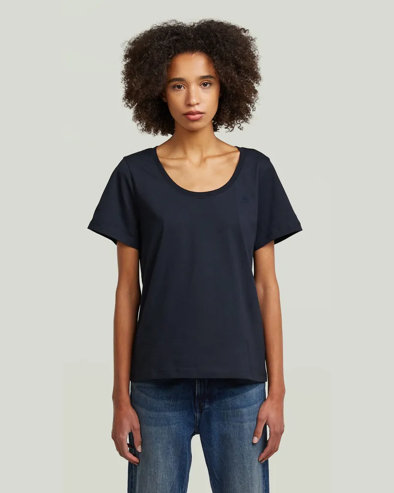 G-STAR RAW Scoop Neck T-Shirt - Dunkelblau - Damen Dunkelblau