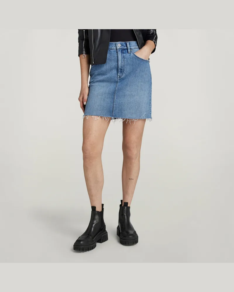 G-STAR RAW Viktoria Short Rock Raw Edge - Hellblau - Damen Hellblau