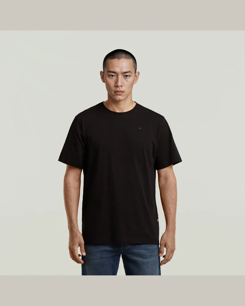 G-STAR RAW Essential Raw Neck T-Shirt - Schwarz - Herren Schwarz