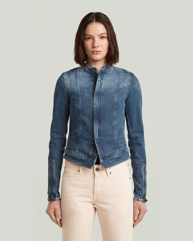 G-STAR RAW Lynn Zip Grip Slim Jacke - Dunkelblau - Damen Dunkelblau