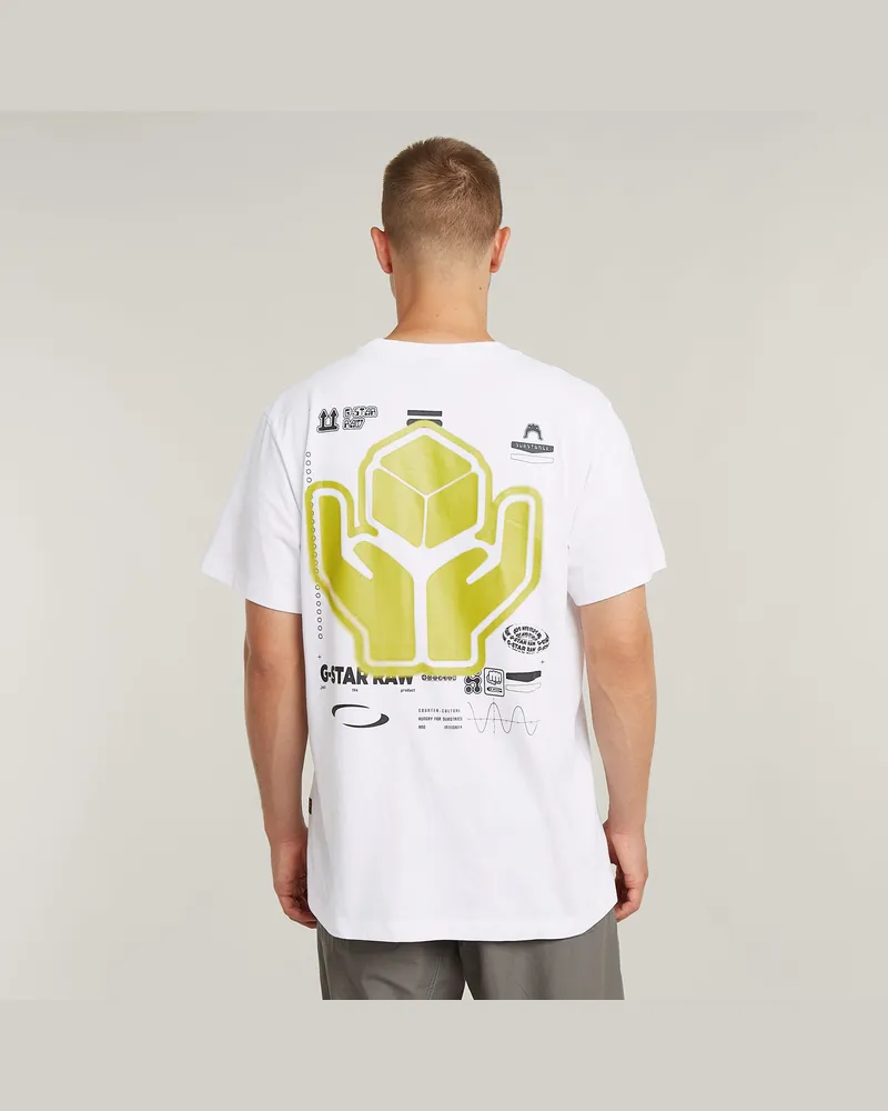 G-STAR RAW Back Graphic Loose T-Shirt - Weiß - Herren Weiß