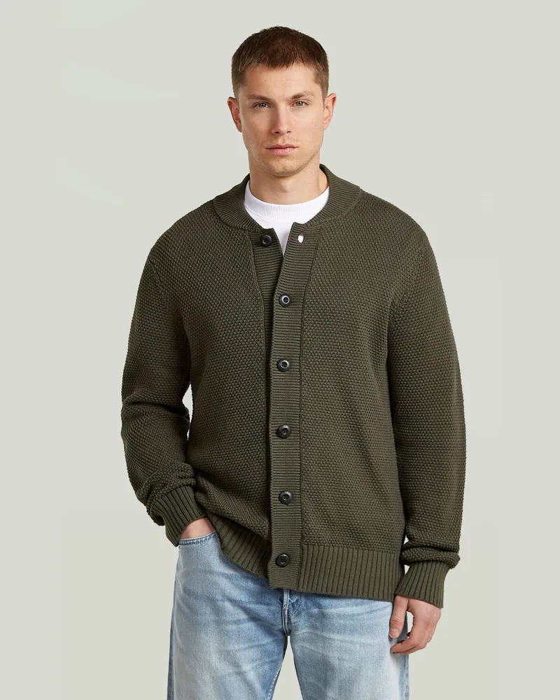 G-STAR RAW Honey Comb Structure Cardigan Knit - Grau - Herren Grau