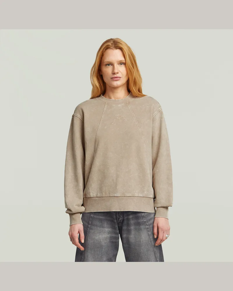 G-STAR RAW Washed A Line Script Sweater - Beige - Damen Beige
