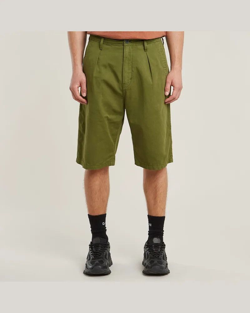 G-STAR RAW Pleated Chino Shorts - Grün - Herren Grün