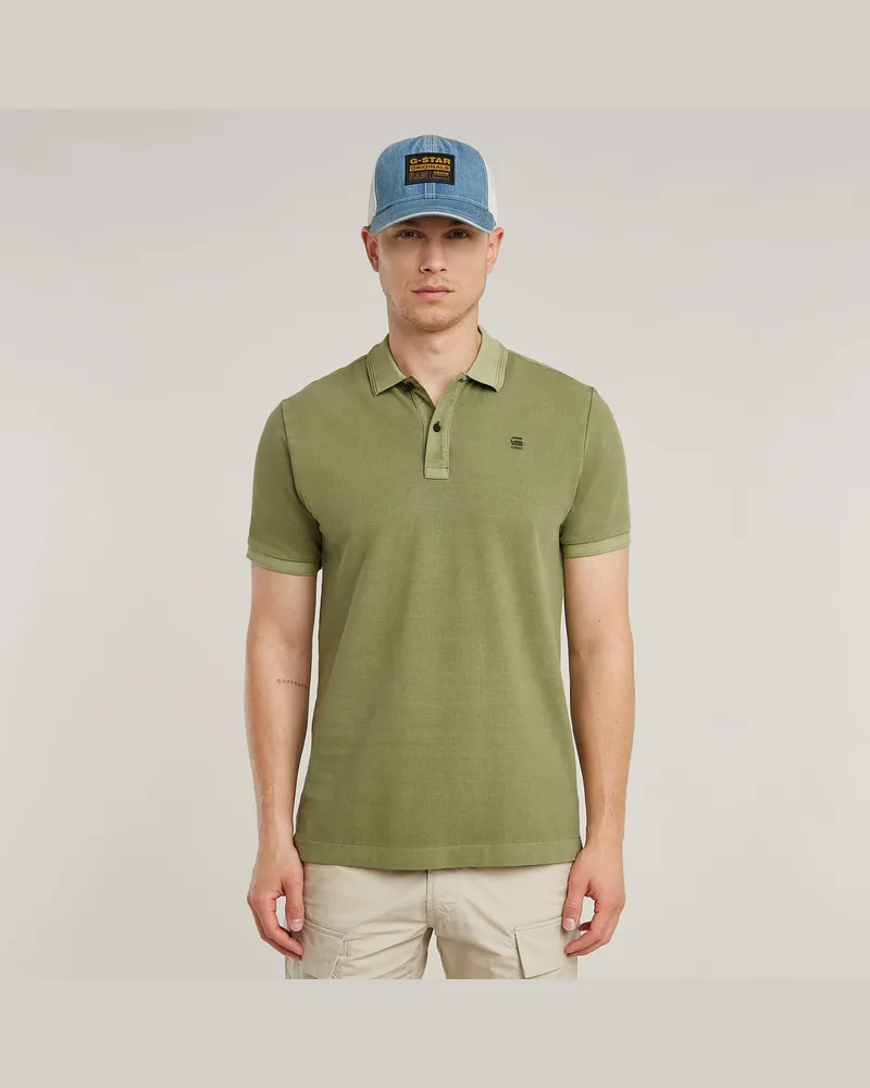 G-STAR RAW Dunda Overdyed Slim Poloshirt - Grün - Herren Grün