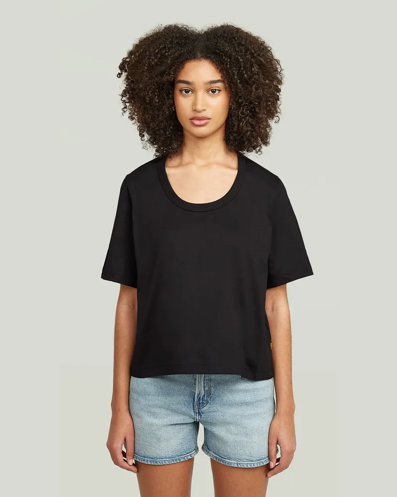 G-STAR RAW Deep U-Neck Top - Schwarz - Damen Schwarz