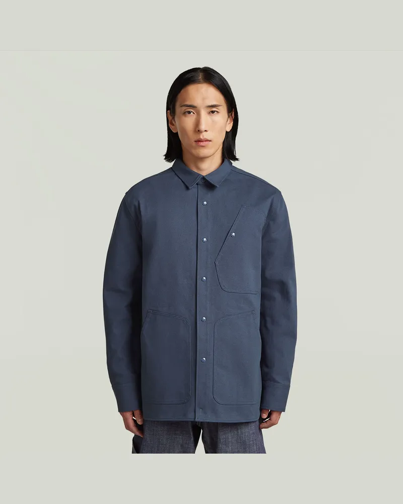 G-STAR RAW MN Twill Slim Hemd - Dunkelblau - Herren Dunkelblau