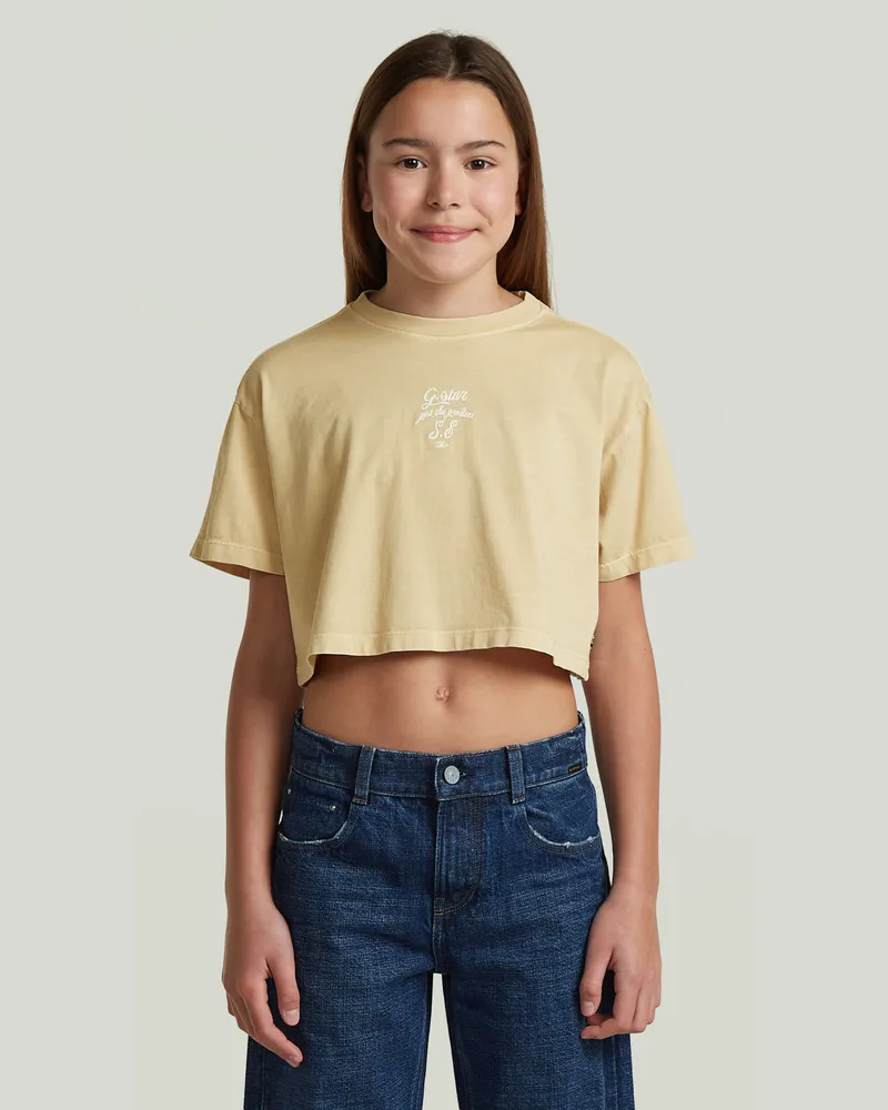 G-STAR RAW Girls Boxy Cropped T-Shirt - Beige - mädchen Beige