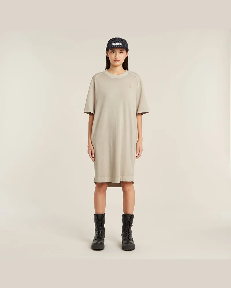 G-STAR RAW Overdyed Saddle Sleeve Loose T-Shirt-Kleid - Beige - Damen Beige