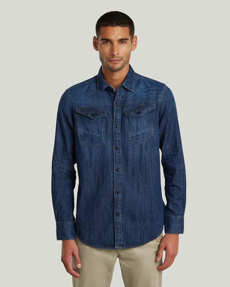 G-STAR RAW Arc 3D Slim Hemd - Dunkelblau - Herren Dunkelblau