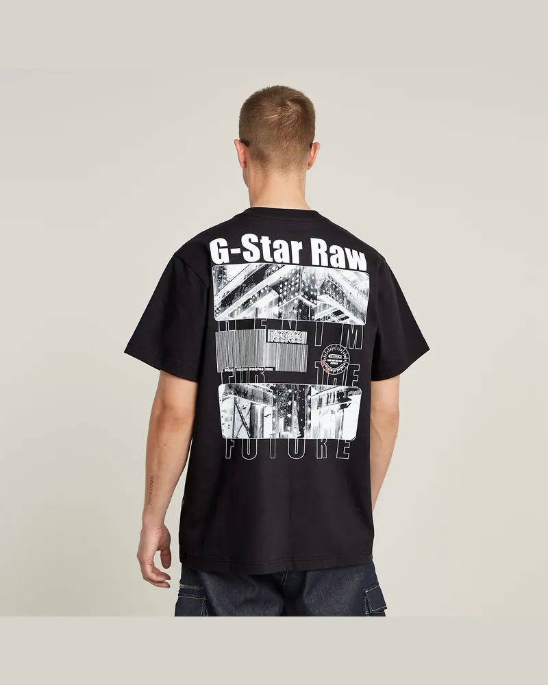 G-STAR RAW Barcode Back Graphic Loose T-Shirt - Schwarz - Herren Schwarz