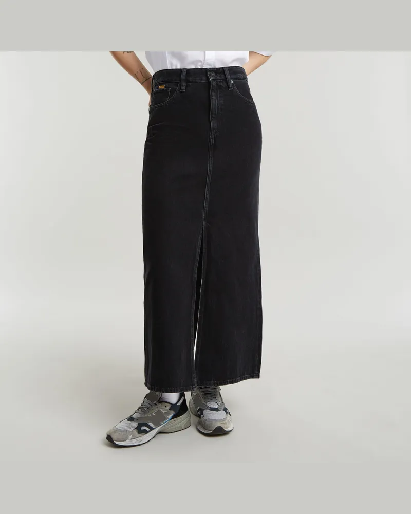 G-STAR RAW Viktoria Long Rock - Schwarz - Damen Schwarz