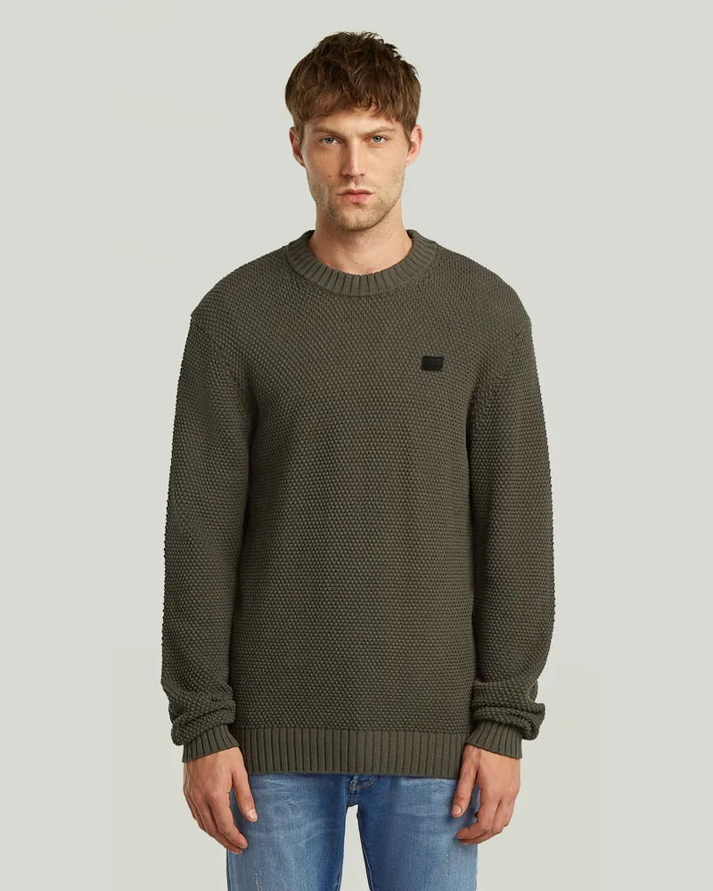 G-STAR RAW Honey Comb Structure Knit - Grau - Herren Grau