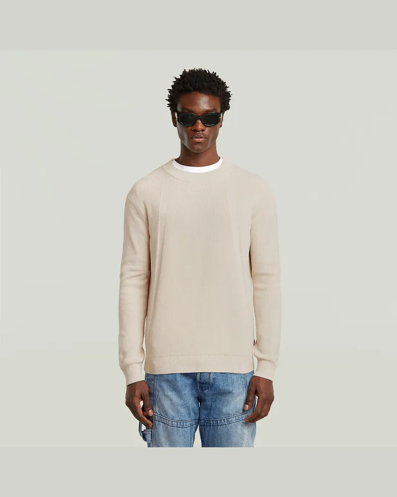 G-STAR RAW Structure Knit Pullover - Weiß - Herren Weiß