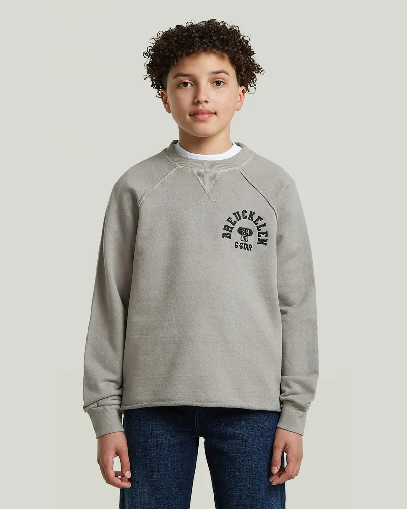 G-STAR RAW Boys Basic Coll Crew Sweatshirt - Grau - jungen Grau