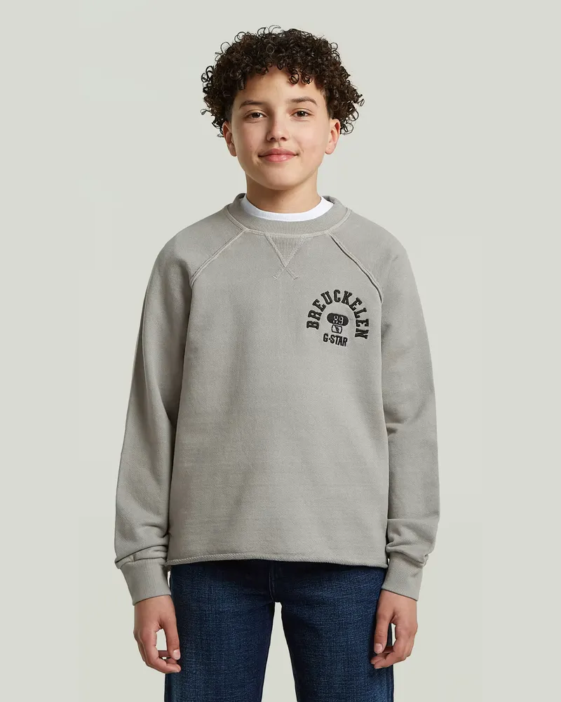 G-STAR RAW Boys Basic Coll Crew Sweatshirt - Grau - jungen Grau