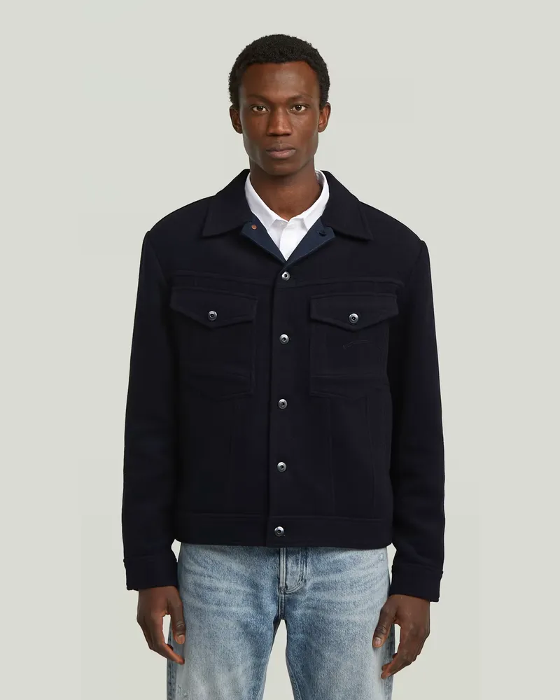 G-STAR RAW Wool Trucker Jacket - Dunkelblau - Herren Dunkelblau