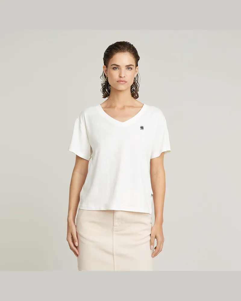 G-STAR RAW Open V-Neck Relaxed Top - Weiß - Damen Weiß