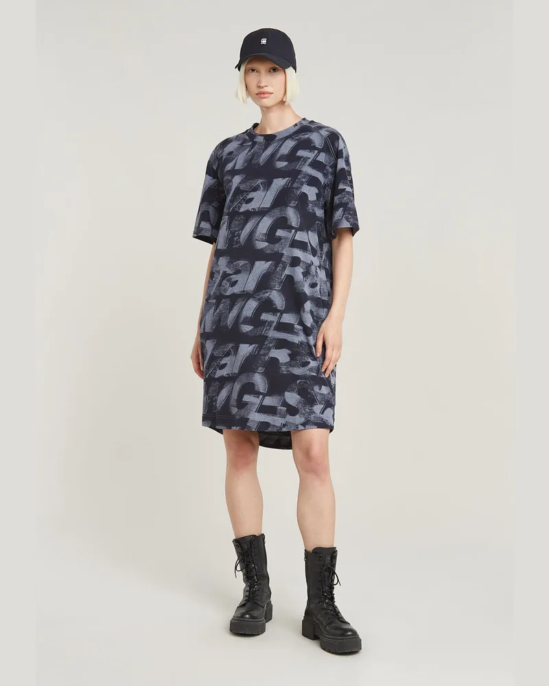 G-STAR RAW Sprayed Letters Loose Kleid - Mehrfarbig - Damen Mehrfarbig