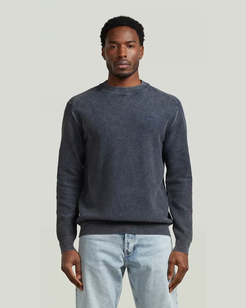 G-STAR RAW Washed Knit Pullover - Dunkelblau - Herren Dunkelblau