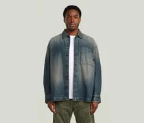 Boxy Fit Overshirt - Dunkelblau - Herren