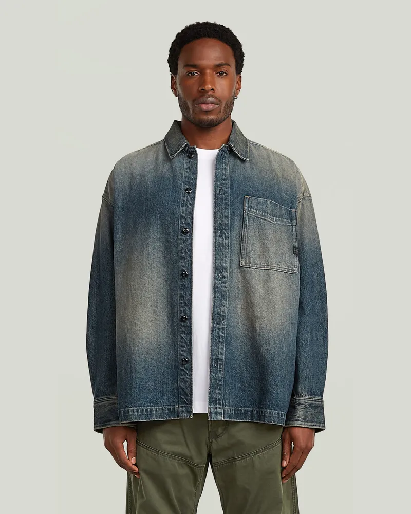 G-STAR RAW Boxy Fit Overshirt - Dunkelblau - Herren Dunkelblau