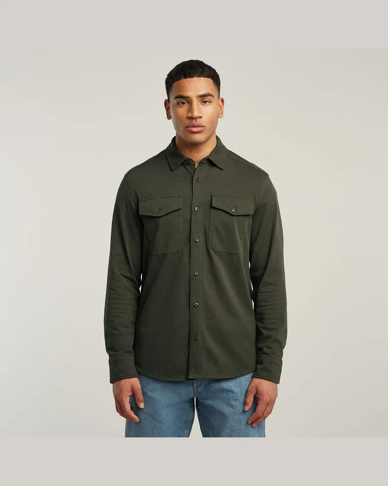 G-STAR RAW Jersey Hemd Marine Pockets - Grau - Herren Grau
