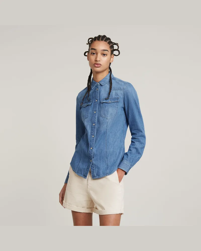 G-STAR RAW 3301 Hemd - Mittelblau - Damen Mittelblau